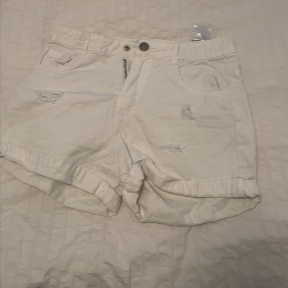 white jean shorts